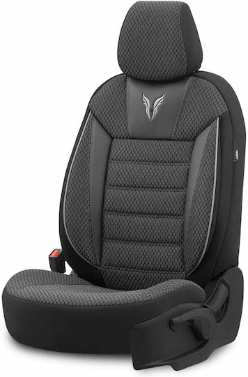 Otom Set Autositzbezüge 11Stück Baumwolle ΤRΟ-902 Schwarz