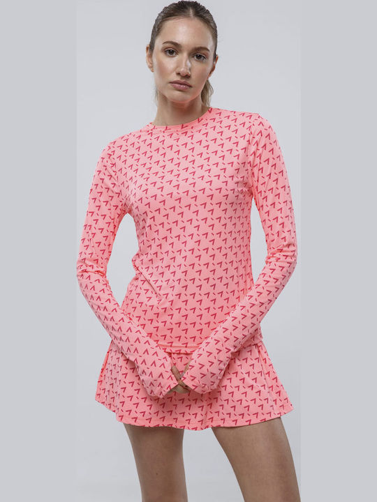 Signature Logo Pattern Tennis Skirt Coral