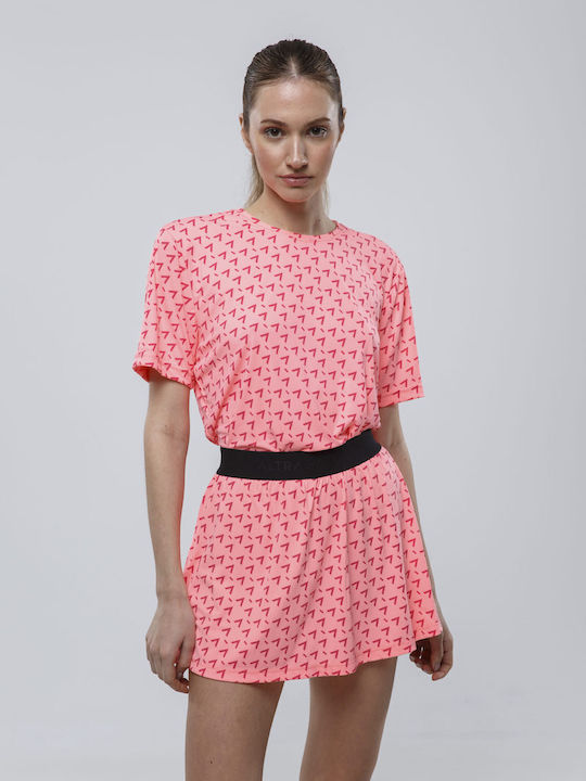Signature Logo Pattern Tennis Skirt Coral