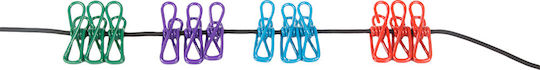 Elastic Washing Line Rope 12 Clothespins Ideal for Travel & Outdoor Use