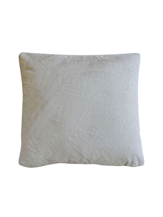 Μαξιλάρι Καναπέ από Γούνα Ivory 45x45εκ.
