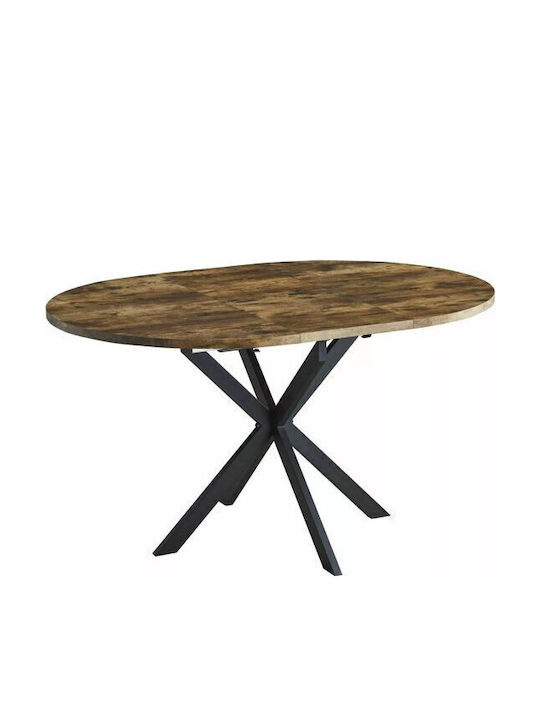 Detroit 115 Round Table Dining Room Wooden Black, Walnut 75x75cm