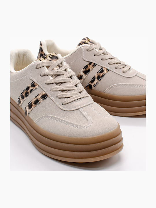 Γυναικεία Ανατομικά Sneakers Μπέζ