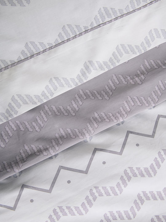 Nima Bettbezug-Set Baumwollsatin Übergröße mit 2 Kissenbezügen 220x240 Jeymour Grey