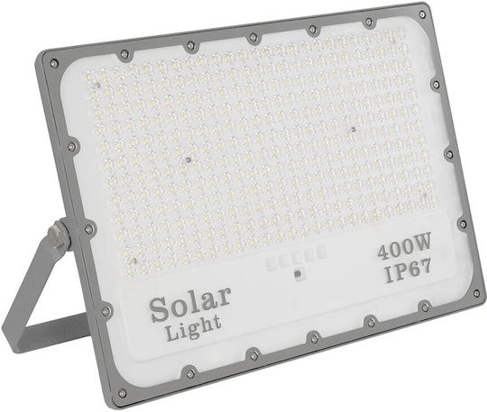 GloboStar Στεγανός Ηλιακός Προβολέας LED 400W Ψυχρό Λευκό 6000K με Τηλεχειριστήριο IP67