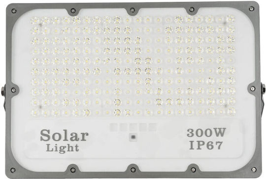 GloboStar Waterproof Solar LED Floodlight 300W Cold White 6000K with Remote Control IP67
