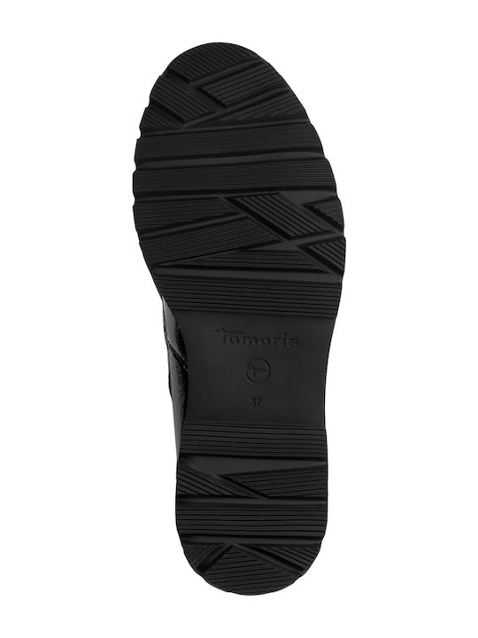 Stiefeletten Damen aus Lackleder Schwarz