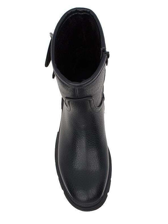 Leather Women's Ankle Boots Black