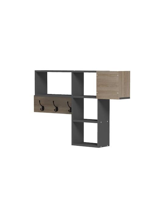 Pakketo Wall Hanger Wenia Wooden 6 Hooks Gray 99.5x11x15cm