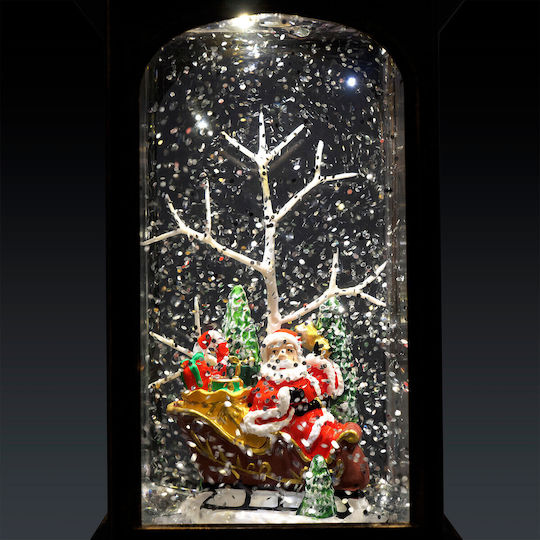 Lampion De Crăciun Cu Baterie Holly 25x9 Cm Moș Crăciun În Sanie