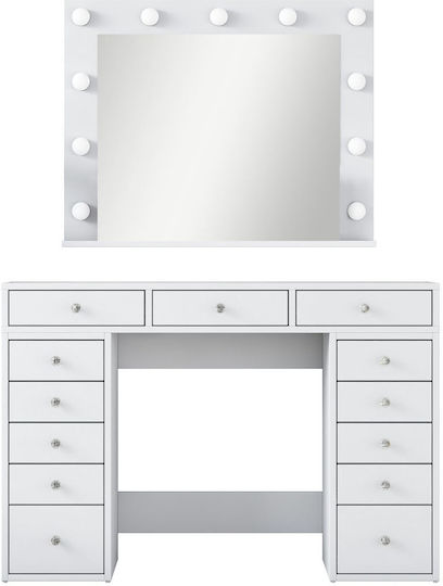 Bodenstehende Schminktisch Schlafzimmer Holz Weiß 120x81.6x44.5cm