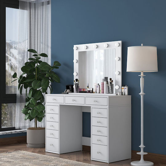 Bodenstehende Schminktisch Schlafzimmer Holz Weiß 120x81.6x44.5cm