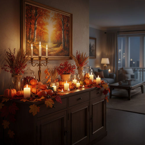 Autumn Decoration Set Zola 50 Pieces Pumpkins Acorns Leaves Multicolor