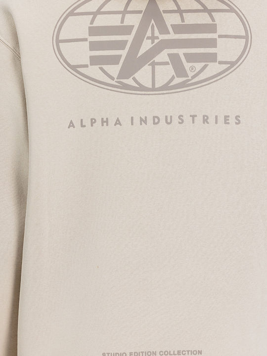 Logo Φούτερ με Κουκούλα Μπεζ
