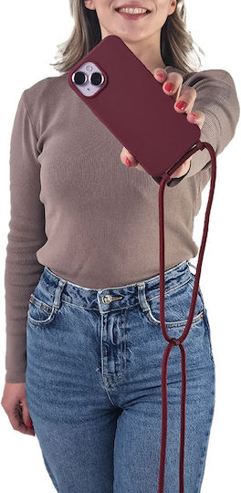 Silicone Case Neck Strap Carryhang Sonique Xiaomi Xiaomi 14t Burgundy
