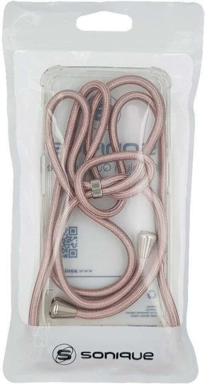 Silicone Case With Strap Sonique Armor Clear Motorola Moto G15 4G Moto G15 Power Rose Gold Satin