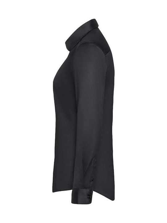 Πουκάμισο Γυναικείο Μαύρο Modern Fit Active Stretch