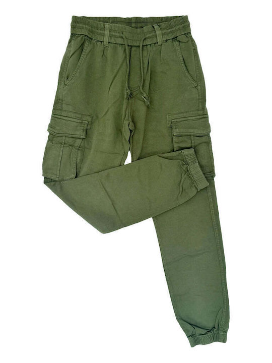 Hose Cargo Elastisch Khaki
