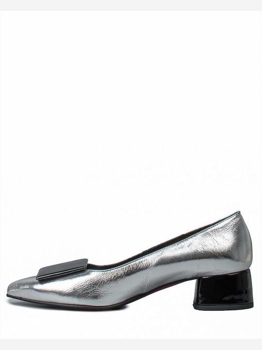 Leather Silver Heels