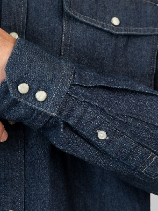 Μακρυμάνικo Τζιν Πουκάμισο Dark Blue Denim