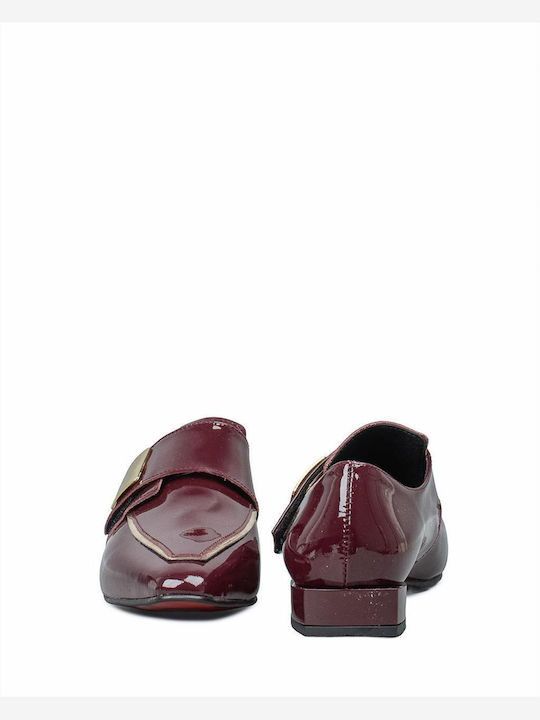 Δερμάτινα Γυναικεία Loafers σε Μπορντό Χρώμα