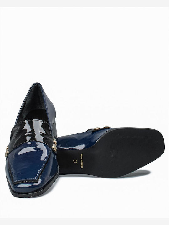 Δερμάτινα Γυναικεία Loafers σε Μπλε Χρώμα