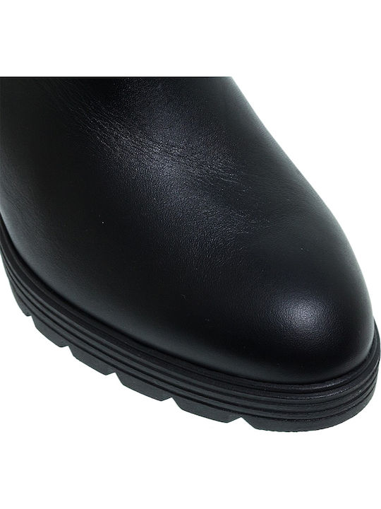 Leder Damenstiefel Schwarz