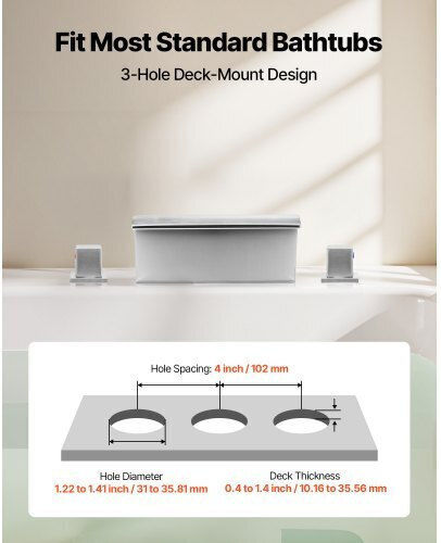 Vevor Built-in Faucet Mixer for Bathtub Silver