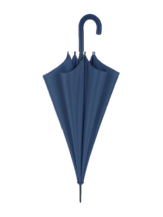 Rain Automatic Umbrella with Walking Stick Blue