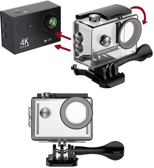 H9 Action Camera 4K Ultra HD Underwater (with Case) with Screen 2" and Wi-Fi Yellow