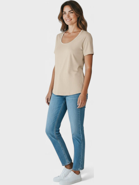 Women's Short Sleeve T-Shirt Beige