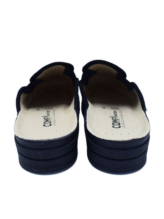 Comfy Anatomic Γυναικεία Δερμάτινα Ανατομικά Σαμπό Μαύρα