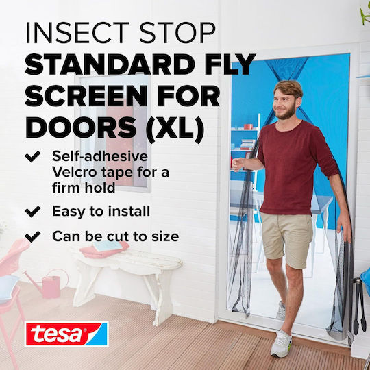 Tesa Σίτα Πόρτας με Σκρατς Σταθερή Μαύρη 250x120cm