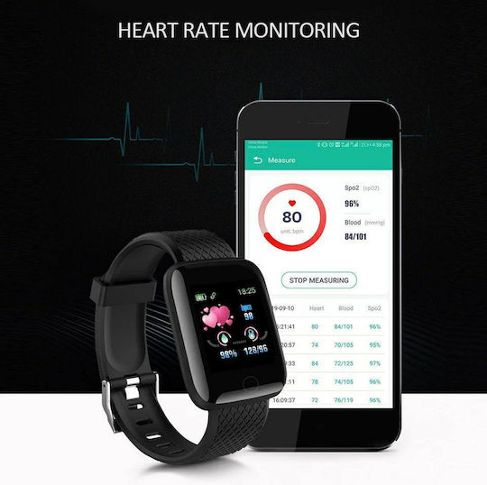 ID116 plus Smartwatch με Παλμογράφο (Μωβ)