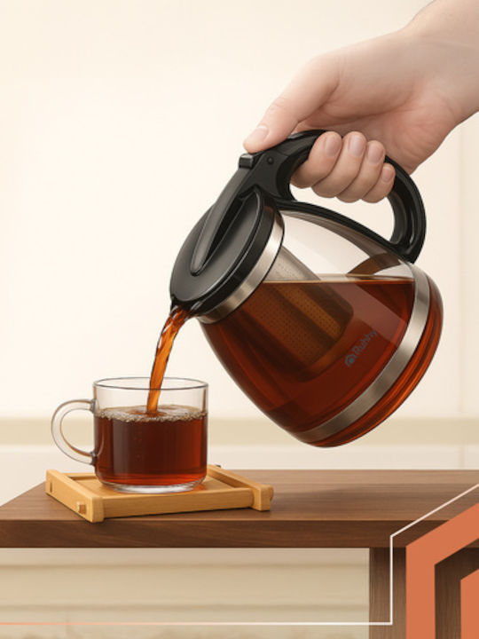 Ruhhy Τσαγιέρα με Φίλτρο Γυάλινη Διάφανη 2000ml