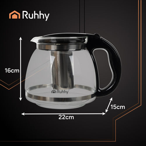 Ruhhy Τσαγιέρα με Φίλτρο Γυάλινη Διάφανη 2000ml
