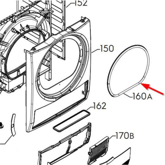 Garnitură Ușă Uscător Aeg Electrolux 140066097019 Originală