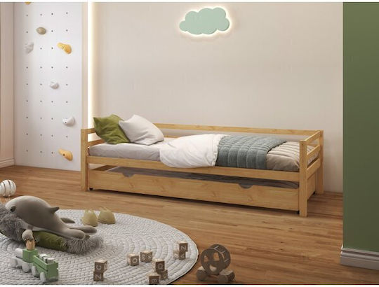 Pat pentru Copii Single Maro pentru Saltea 90x200cm