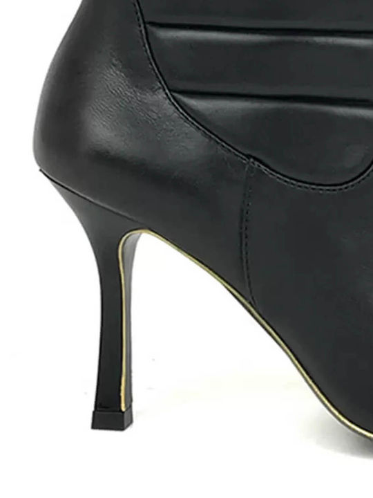 Leder Stiefeletten Damen Schwarz