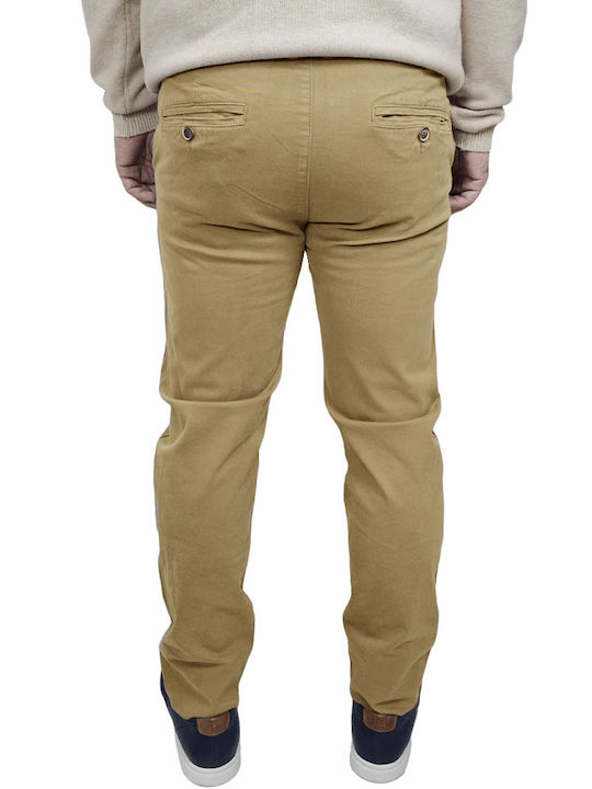 Pantaloni Chino cu Croială Slim Bej