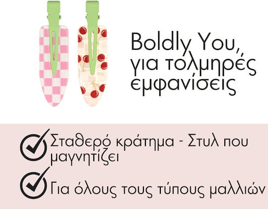 Invisibobble Boldly Clipstar Cherry Topping Clame de Păr 2 Bucăți