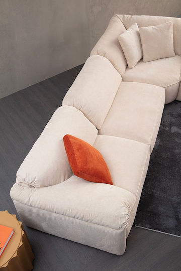 Flamingo Corner 1 Corner Couch Cream 335x385x80 cm