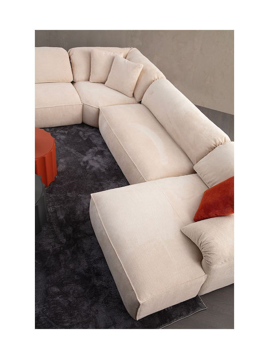 Flamingo Corner 1 Corner Couch Cream 335x385x80 cm
