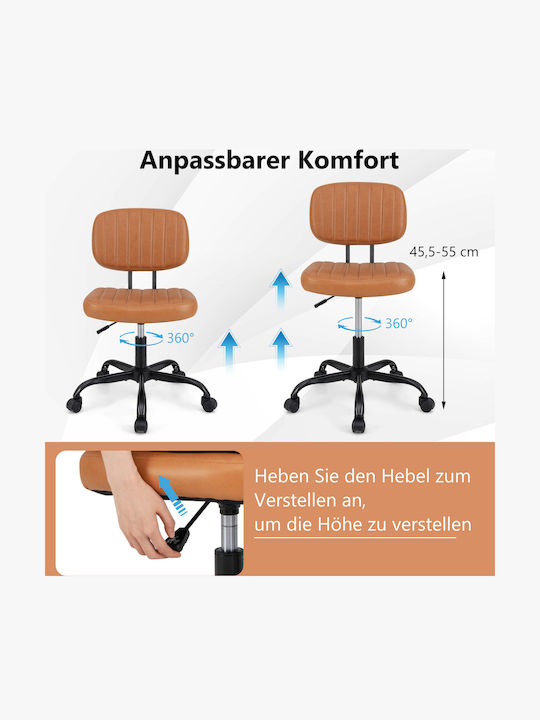 Costway Office Chair with Adjustable Brown Arms