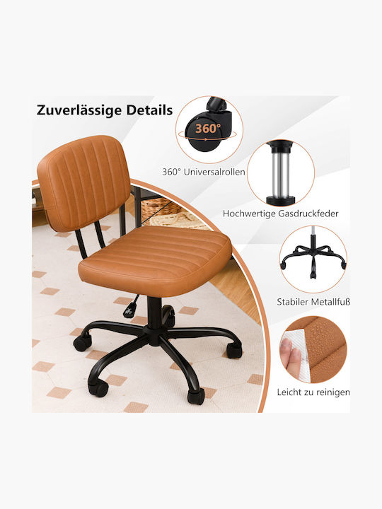 Costway Office Chair with Adjustable Brown Arms