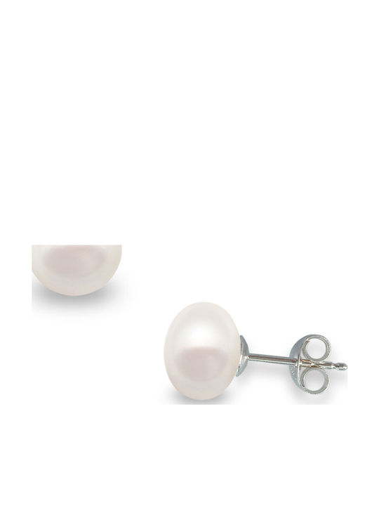 White Pearl Earrings Gold Base 14K G221675 White Pearl Earrings Gold Base 14K G221675