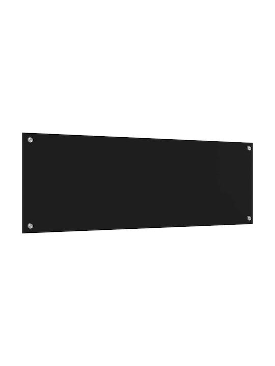 vidaXL Rectangular Glass Back Black 120x40cm 3415497 2 Pieces
