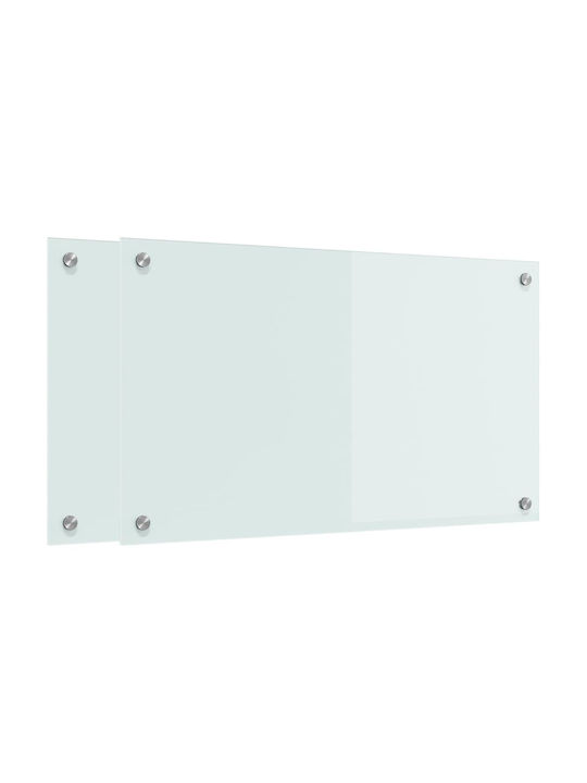 vidaXL Rectangular Glass Back White 70x40cm 3415518 2 Pieces