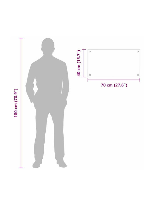 vidaXL Rectangular Glass Back White 70x40cm 3415518 2 Pieces