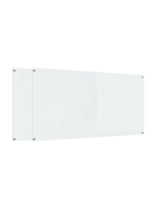 vidaXL Rectangular Kitchen Back made of Glass Transparent 120x60cm 3415493 2pcs
